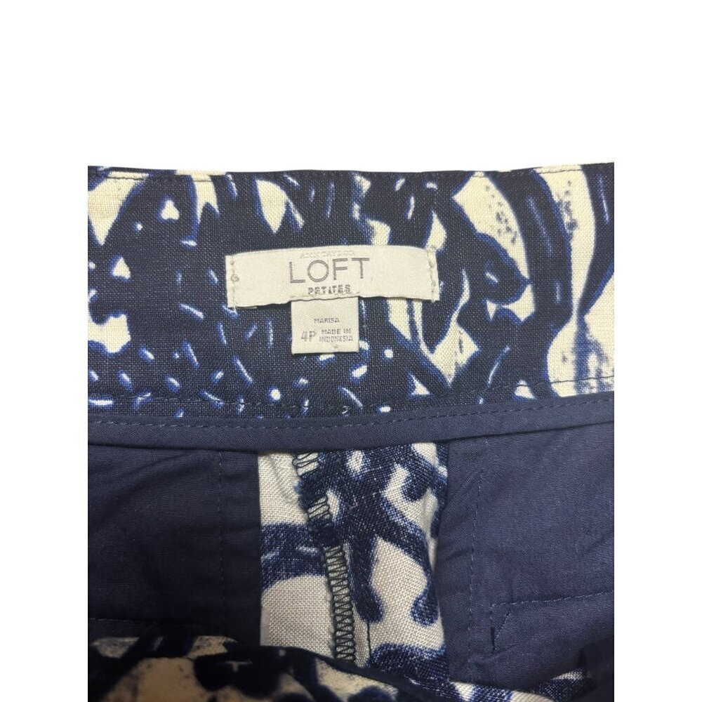 Ann Taylor LOFT Petites Marisa Women's Blue & White Casual Light Weight Pants - Picture 4 of 6